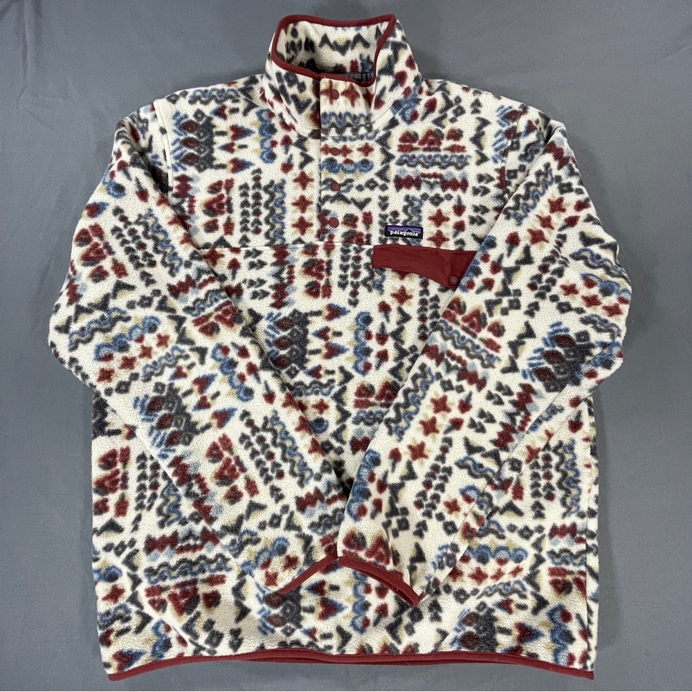 Vintage Patagonia Fleece Synchilla Pullover Sz L Wandering Woods Pumice